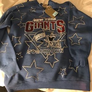 LF Vintage Rhinestone Star Giants Sweatshirt NWT